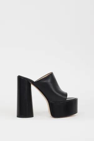 Black Leather Electra Platform  Heel
