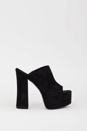 Black Suede Skyhigh Platform Heel