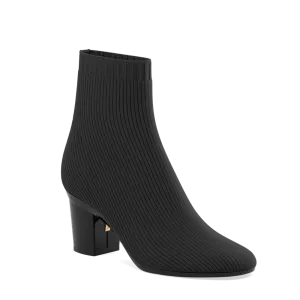 The Josie Bootie - Coal Knit 3 Block